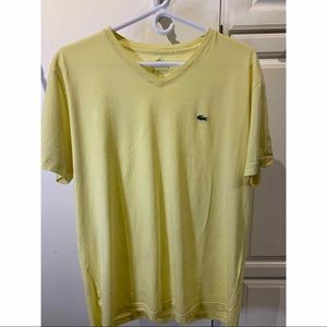 Lacoste V-Neck T-shirt Euro 6/Large Yellow